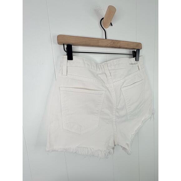 Current/Elliott The Boyfriend Denim Shorts Size 28 White High Rise Raw Hem - Picture 9 of 11